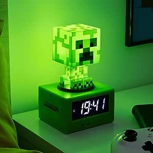 Minecraft Creeper Icon Alarm Clock - Creeper Glow Mode & Night Light - Battery Powered - Kids Alarm Clock for Boys Kids Gamer Bedroom, Gaming Decorations, Boys Minecraft Bedroom, Gamer Bedroom Ideas, Minecraft Merch, Game Room Accessories, Minecraft Music, Gamer Bedroom, Gamer Decor