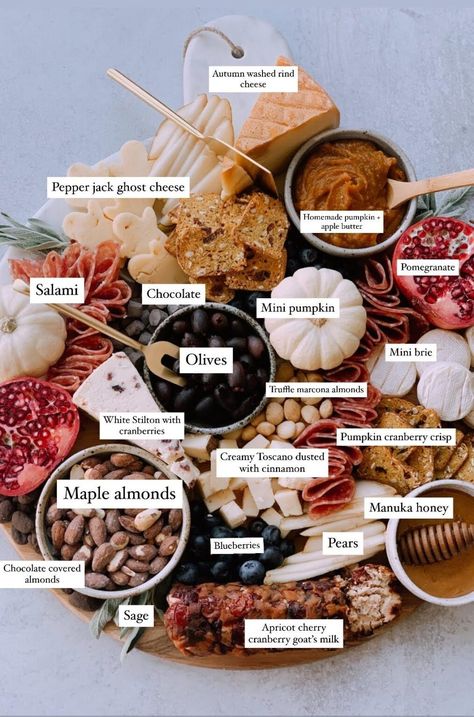 How to Make an Autumn Charcuterie Board with Trader Joe's Fall Items - Melissa's Healthy Kitchen Autumn Charcuterie Board, Autumn Charcuterie, Charcuterie Cart, Fall Cheese Boards, Dessert Boards, Snack Boards, Easy And Healthy Recipes, Fall Appetizers, Food Boards