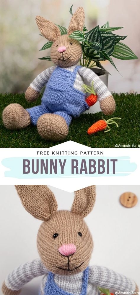 Cuddly Bunnies Free Knitting Patterns Rabbit Knitting Pattern Free, Knitting Dolls Free Patterns, Rabbit Knitting Pattern, Knitted Dolls Free, Knitted Bunnies, Teddy Bear Knitting Pattern, Bunny Knitting Pattern, Knitted Bunny, Knitted Doll Patterns