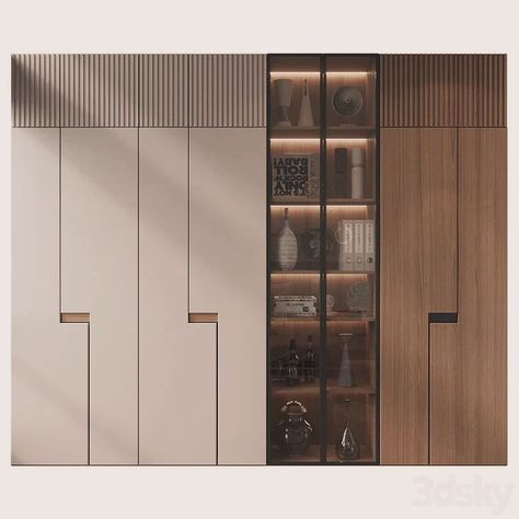 Form meets function with this handleless wardrobe design. Perfect for small spaces or anyone who loves a clean aesthetic. . . . . . #handlelesswardrobe #modernbedroom #space-saving #interiorinspo #interiorstyle Leather Finish Wardrobe Design, Openable Wardrobe Design, Modern Wardrobe Designs, Luxury Wardrobe Design, Wardrobe Shutter Design, Display Cupboard, Wardrobe Display, Modern Wardrobe Design, Wardrobe Laminate Design