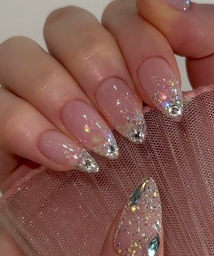 Dragon Nails, French Manicures, Hello Nails, Nail Trend, Pretty Gel Nails, Sparkly Nails, Crystal Nails, Bridal Nails, Prom Nails