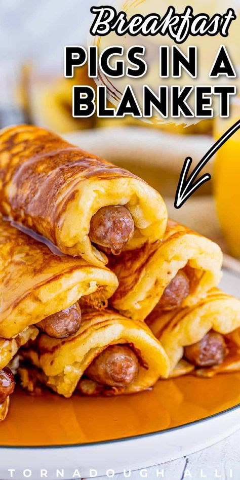 Breakfast Pigs In A Blanket Recipe, Breakfast Pigs In A Blanket, Pancake Roll, Breakfast Sausage Links, Ultimate Breakfast, Breakfast And Brunch, Classic Breakfast, Finger Sandwiches, Breakfast Sausage