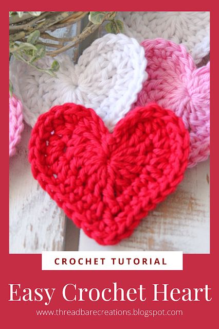 Crochet Lace Heart Free Pattern, Crochet Large Heart Free Pattern, Crocheted Valentines Ideas, Crochet Heart Coasters Free Pattern, Crochet Heart Pattern Free, Small Crochet Heart, Crochet Heart Free Pattern, Threadbare Creations, Free Heart Crochet Pattern