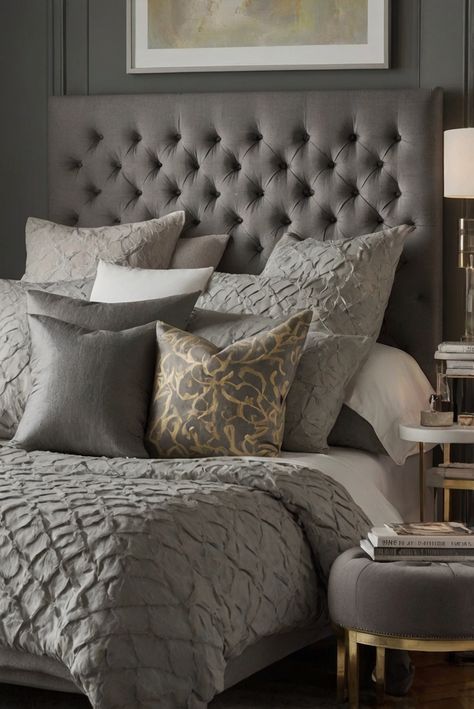 Discover the 9 best color schemes to enhance your gray headboard in this daily interior designer routine. Elevate your bedroom decor with these stylish combinations. #ad   Read MORE ABOUT 9 Best Color Schemes to Complement Your Gray Headboard   Gray upholstered headboard,   Gray bedroom decor,   Gray headboard ideas,   Gray headboard color schemes,   Gray headboard design. Grey Headboard Wall Color, Bedding For Grey Headboard, Charcoal Headboard Bedroom, Gray Headboard Bedroom Color Schemes, Gray Upholstered Bed Decor Ideas, Gray Headboard Bedroom Ideas, Grey Headboard Bedroom Color Schemes, Bedroom With Grey Headboard, Upholstered Bed Decor