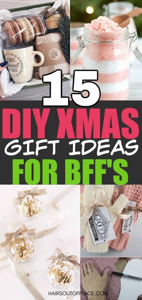 15 DIY Christmas Gifts for Best Friends - Hairs Out of Place Top Diy Christmas Gifts, Cute Cricut Gifts For Friends, Gift Christmas Ideas Friends, Christmas Gift Bag Ideas For Friends, Ideas For Christmas Presents For Friends, Fun Presents For Friends, Crafts To Gift Friends, Gift Idea For Friends Christmas, Easy Friend Gifts Christmas