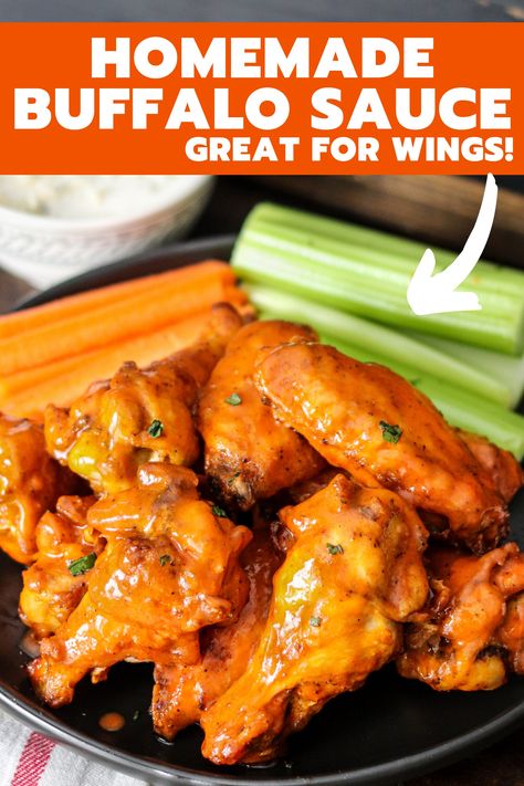 Making Buffalo Sauce at home is so simple and only takes 2 ingredients. With this easy recipe, you'll never buy buffalo sauce again! Buffalo Chicken Lasagna, Air Fryer Recipes Chicken Wings, Buffalo Chicken Sauce, Buffalo Sauce Recipe, Chicken Wing Sauces, Homemade Buffalo Sauce, Air Fryer Recipes Chicken, Low Sodium Recipes, Mouthwatering Recipes