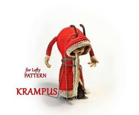 Krampus Doll, Merry Krampus, Creepy Toys, Gift For New Year, Goth Christmas, Horror Gifts, Crochet Needlework, Crochet Halloween, Halloween Crochet Patterns