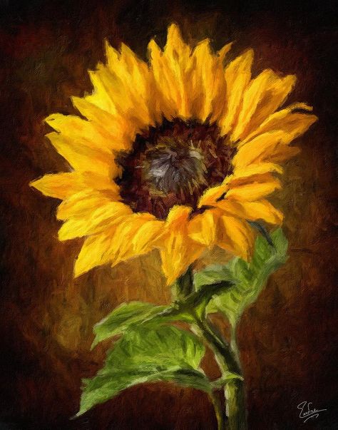 Sunflower Artwork, Art Sunflower, Flower Painting Canvas, Landscape Art Painting, Sunflower Art, Sunflower Painting, Oil Painting Flowers, Flower Art Painting, Mini Canvas Art