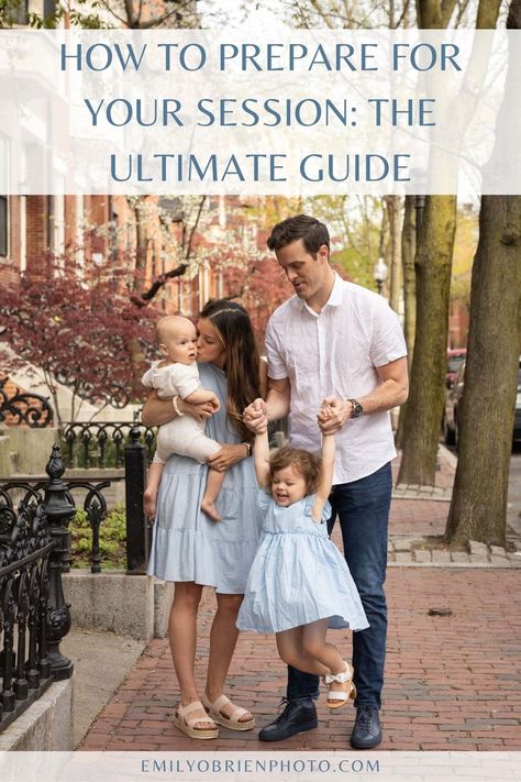 The most comprehensive guide for planning your family photoshoot. From what to do if your kids aren't cooperating to outfit planning, to a checklist on exactly what to bring so you are prepared for anything Family Photo Checklist, Posing Guide For Photographers, Family Photoshoot Checklist, How To Dress For Photoshoot, Photo Checklist, Family Portrait Outfits, Outfit Planning, Family Photoshoot Poses, Family Portrait Poses