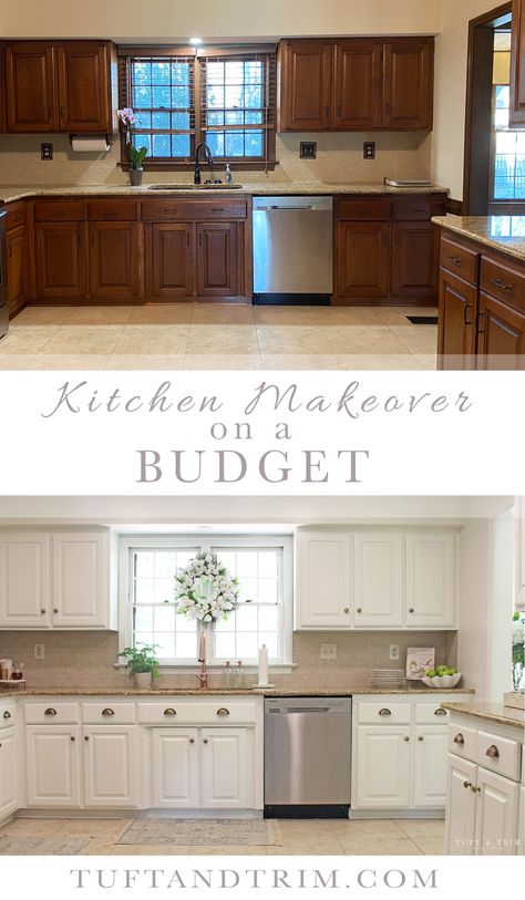 Kitchen Renovation Hacks, Kitchen Makeover On A Budget, Garden Hideaway, Kitchen Cabinets Before And After, Diy Kitchen Cabinets Makeover, Budget Kitchen Remodel, Kitchen Diy Makeover, Diy Kitchen Renovation, Diy Kitchen Remodel