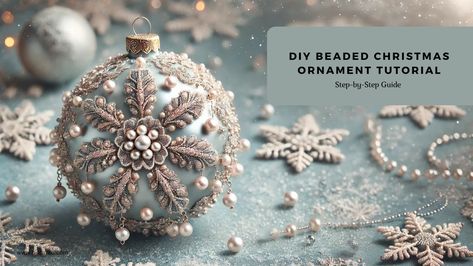 DIY Beaded Christmas Ornament Tutorial - HildurKO's Creative Workshop Homemade Beaded Christmas Ornaments, Diy Bejeweled Christmas Ornaments, Beaded Angel Ornaments Diy, Rhinestone Christmas Ornaments Diy, Pearl Ornaments Diy, Beaded Ornaments Diy Free Pattern, Beaded Christmas Ornaments Diy Tutorials, Sequin Christmas Ornaments Diy, Beaded Christmas Ornaments Diy