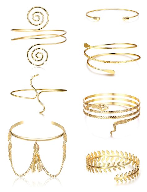 PRICES MAY VARY. ARM CUFFS FOR WOMEN: One Order Includes 7 Pieces Of Minimalist Upper Arm Bracelets Including Coil Bracelets, Snake Bracelets, Leaf Bracelets And More. Meet Your Daily Replacement Without Repeating. QUALITY MATERIAL: Made Of High Quality Alloy, 14k Gold Plated, High Polished Smooth Surface, Give You A Comfortable Wearing Experience. ADJUSTABLE SIZE: The Upper Arm Band Measures Approximately 8cm/3.2 Inches In Diameter And Fits Most Women. Sturdy And Durable, You Can Gently Adjust Upper Arm Bracelets, Arm Bracelets Upper, Womens Cuff Bracelets, Coil Bracelet, Metal Cuff Bracelet, Arm Bracelets, Daily Jewelry, Leaf Bracelet, Snake Bracelet