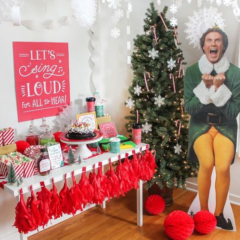 Elf™ Will Ferrell as Excited Buddy Elf Stand-Up | Oriental Trading Elf Movie Party, Elf Themed Christmas Party, Christmas Movie Night, Noel Fielding, Christmas Party Themes, Movie Birthday, Elf Movie, Kids Christmas Party, Christmas Sweater Party