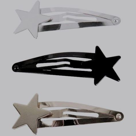 multicolored metal star hair clips Y2k Hair Accessories, Hair Clips Aesthetic, Y2k Hair, Rock Aesthetic, Silver Hair Clip, Y2k Accessories, Star Hair, Metal Hair Clips, Metal Stars