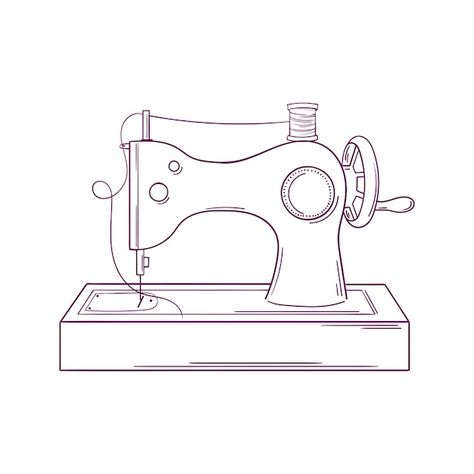 Sewing Machine Outline Drawing, Quilt Shop Displays, Sewing Machine Tattoo, Sewing Machine Drawing, Sewing Tattoos, Sewing Logo Design, Sewing Clipart, Machine Logo, Old Sewing Machine