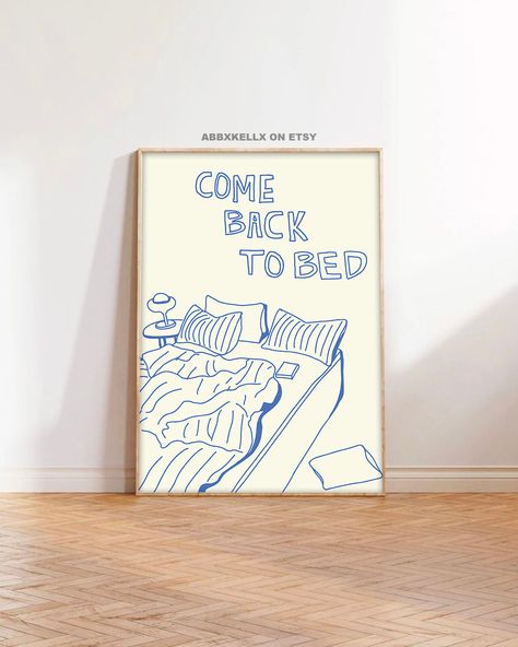 This Come Back to Bed Doodle Print is perfect to add to any room for a fun, retro feel. Perfect for any lover of fun and different wall art! This print comes unframed and was designed for bedrooms, dorm rooms, or living rooms. This print was designed by Abby Kelly, a graphic designer from Chicago. Digital Download: https://abbxkellx.etsy.com/listing/1562437901 ---- ORDER SHIPPING ---- Order processing takes 5 business days and order shipping is free in the US. Orders are printed in the US, pleas Bed Doodle, Doodle Print, Back To Bed, Dorm Wall Art, Print Bedroom, Dorm Walls, Bed Back, Bedroom Prints, Retro Wall Art