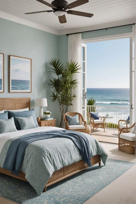 Serenity by the Sea: Creating Your Coastal Bedroom Oasis - West Magnolia Charm Sea Glass Bedroom Ideas, Costal Rooms, Coastal Bedroom Inspiration, Sea Green Bedroom, Green Coastal Bedroom, Ocean Bedroom Aesthetic, Sea Green Bedrooms, Caribbean Bedroom, Bedroom Coastal Style