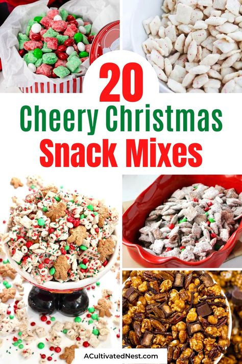 Birthday Party Trail Mix Recipes, Snowman Trail Mix For Kids, Crock Pot Trail Mix Recipes, Powdered Sugar Chex Mix Recipes, Sweet And Salty Christmas Snack Mix Recipes, Snack Mix Gift Ideas, Christmas Rice Chex Recipes, Holiday Snack Gifts Easy Recipes, Homemade Mixed Drinks