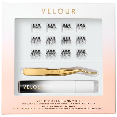 Velour-Xtensions™ False Lashes Kit - Velour Lashes | Sephora Lash Extensions Kit, Flared Lashes, Velour Lashes, Lash Extension Kit, Lash Clusters, Too Real, Eyelash Extension Kits, Diy Lash Extensions, Diy Eyelash Extensions