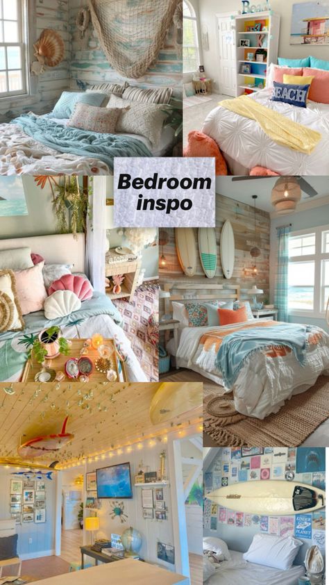 Surfer girl bedroom inspo!! Surfer Room Decor, Surfer Girl Room, Surfer Girl Bedroom, Surfer Room, Surf Room Decor, Ocean Room Decor, Summer Room Decor, Beachy Room Decor, Beach Room Decor