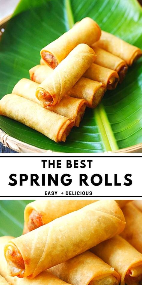 Spring Roll Wraps Recipes, High Protein Spring Rolls, Spring Roll Filling Ideas, Philapino Recipes, Easy Spring Rolls Recipe, Asian Spring Rolls, Easy Spring Rolls, Asian Tacos, Lumpia Shanghai