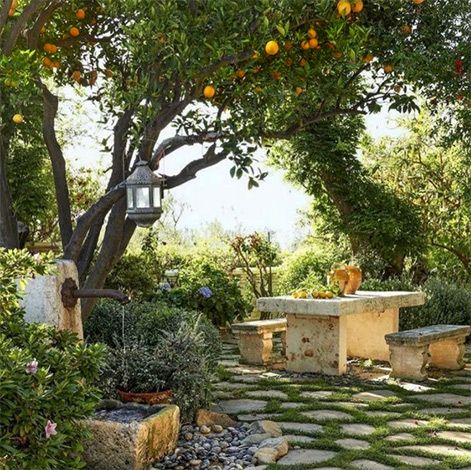 mylavenderroselife Mediterranean Garden Design, Garden Seating Area, Tuscan Garden, Backyard Seating Area, Courtyard Gardens Design, Backyard Seating, Potager Garden, Garden Design Layout, Italian Landscape