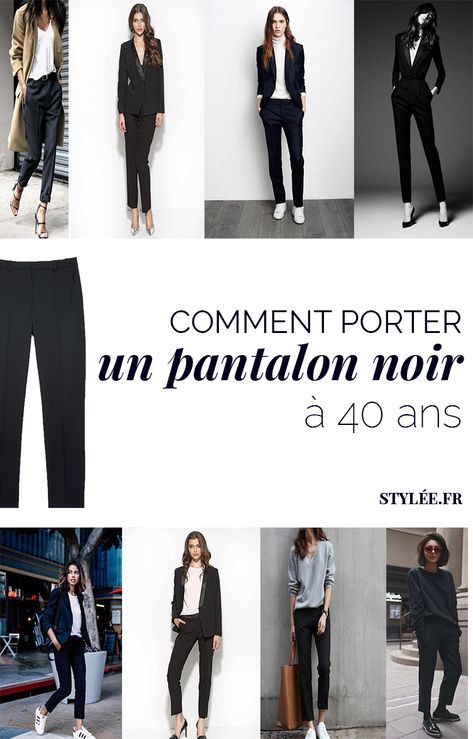 Look Jean Noir, Pantalon Noir Outfit, Outfit Pantalon Noir, Pantalon Noir Large, Costume Noir, Fashion Mode, Mode Inspiration, Mode Fashion, French Fashion