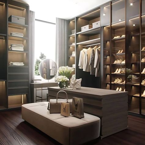 LUXXU Modern Design&Living | An elegant dressing room designed by @ia.buro! How would you describe the perfect closet? Design not only to enjoy but to live for! Join... | Instagram Elegant Dressing Room, Modern Closet Designs, Closet Organization Tips, Elegant Dressing, Luxxu Modern Design Living, Dressing Room Closet, Dream Closet Design, Walk In Closet Design, Luxury Closets Design