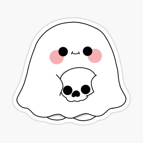 Kawaii Spooky, Y2k Stickers, Groovy Halloween, Cute Ducklings, Boo Crew, Skull Artwork, Graffiti Designs, Spooky Ghost, Halloween Vibes