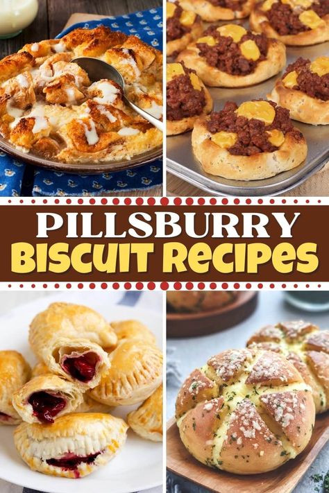 If you need a quick and easy breakfast idea, look no further than these scrumptious Pillsbury biscuit recipes. They're warm, comforting, and ideal for families. Recipes With Pillsbury Biscuits, Recipe Using Canned Biscuits, Grand Biscuit Recipes, Pillsbury Biscuit Recipes, Biscuit Recipes Dinner, Biscuit Dough Recipes, Pilsbury Recipes, Best Biscuit Recipe, Biscuits From Scratch