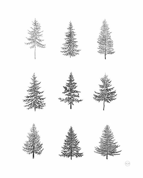 Minimalist Trees Evergreen Tattoo, Doodle Trees, Crismas Tree, Small Nature Tattoo, Evergreen Tree Tattoo, Simple Tree Tattoo, Pine Tattoo, Pine Tree Drawing, Trees Clipart