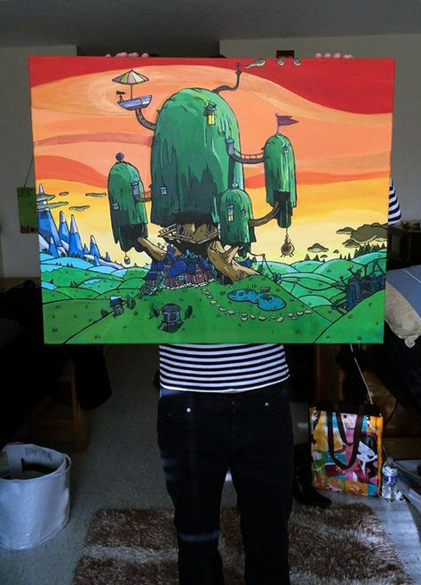 I surprised my boyfriend with this Adventure Time painting that I made :~) Posca Art, Cute Canvas Paintings, Soyut Sanat Tabloları, Cartoon Painting, Time Painting, Adventure Time Art, Modern Art Paintings, Arte Sketchbook, Anime Canvas