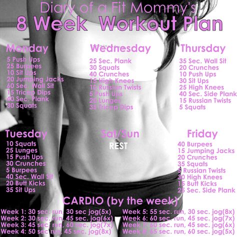 Diary of a Fit Mommy | 8 Week Home Workout Plan. No gym or equipment needed! 8 Week Body Transformation, 8 Week Workout Plan, Week Workout Plan, Workout Fat Burning, Home Workout Plan, Week Workout, Nail Hardener, Weekly Workout Plans, Mommy Workout