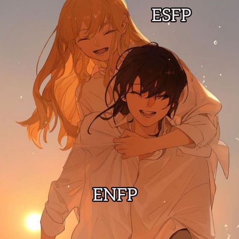 #mbti #type #esfp #enfp Estp Enfp Friendship, Esfp Enfp Relationship, Esfp Girlfriend, Enfp Ships, Esfp Aesthetic, Enfp Relationships, Mbti Type, Gyaru Makeup, Vampire Stories