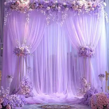 Temu Tulle Backdrop, Joy Decorations, Simple Stage Decorations, Boda Diy, Curtain Backdrops, Rustic Wedding Diy, Fiesta Baby Shower, Solid Color Backgrounds, Stage Decorations