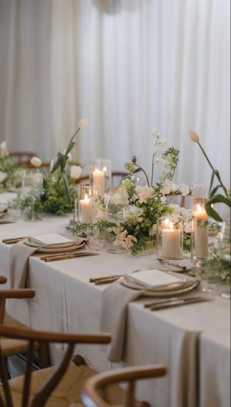 White Vs Ivory Table Linens Wedding, Wedding Dining Table Decor, Hydrangea Wedding Centerpieces, Private Ceremony, Tucson Wedding, 28th Birthday, Wedding Tablescape, Dad's Birthday, Organic Wedding