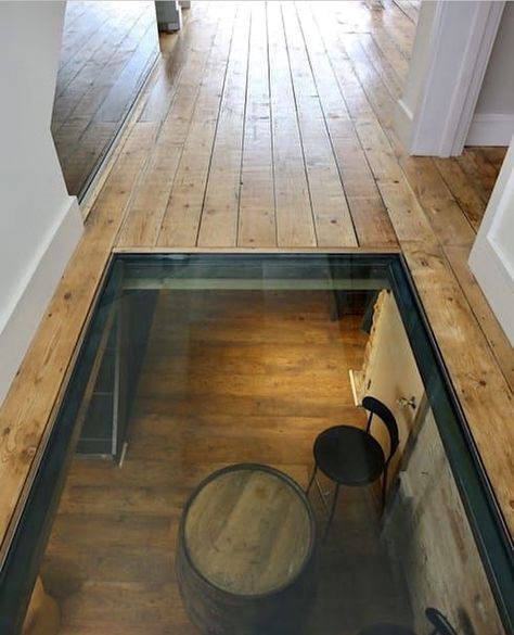 Basement Wine Cellar, Glass Hallway, Cellar Conversion, Cellar Basement, Contemporary Basement, Glass Flooring, Wine Cellar Basement, One Bedroom Flat, Home Wine Cellars