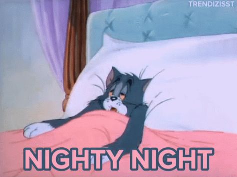 Good Night Gifs, Funny Good Night Pictures, Tom And Jerry Gif, Good Night Funny, Black Memes, Tom Y Jerry, Funny Good Morning Quotes, Slaap Lekker, Good Night Blessings