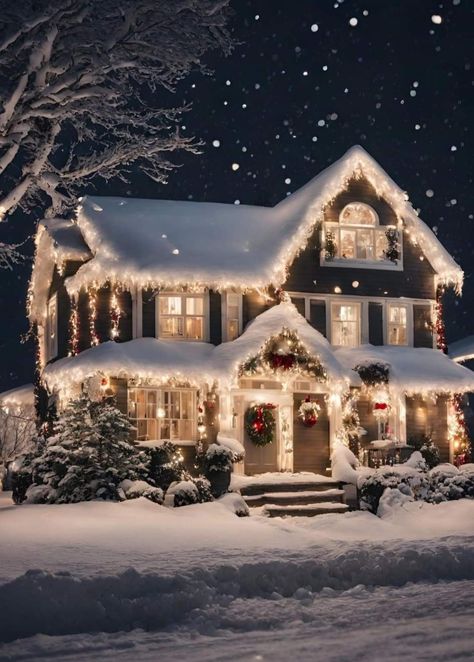 Christmas House Outdoor, Christmas House Decorations Outdoor, Outdoor Christmas Decorations Diy, Elegant Christmas Decor Ideas, Winter Houses, Up Decorations, Winter House Exterior, Diy Lights, Richard Chamberlain