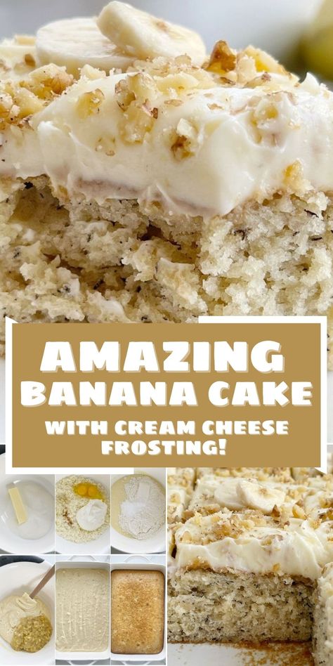 Best Ever Banana Bundt Cake Recipe, Banana Cake With Real Bananas, Kraft Banana Sour Cream Cake, Amazing Banana Bread Cake, Amazing Banana Cake, Banana Bread Cake Mix Recipe Sour Cream, Best Ever Banana Cake With Cream Cheese Frosting, Banana Bliss Cake With Cream Cheese Frosting, Banana Brownie Cake