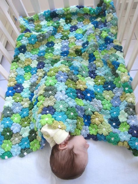 Floral Baby Blanket | This was a gift for my new-born nephew… | Flickr Puff Flower, Crochet Flower Blanket, Crochet Puff Flower, Newborn Crochet Patterns, Floral Baby Blanket, Confection Au Crochet, Flower Blanket, Crochet Simple, Haken Baby