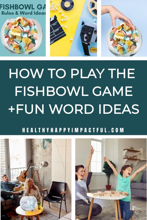 How to play the Fishbowl Game with fun word ideas and family images. Fish Bowl Game, Fishbowl Game, Hot Dog Spaghetti, Tongue Twisters For Kids, Playing With Kids, Pop Culture Trivia, Word Ideas, Charades Game, Spy Kids