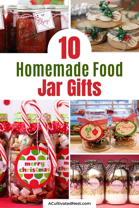 Homemade Cookie Jar Gift, Treats In A Jar Gifts, Cookie Mix Jar Gifts, Recipe In Jar Gift, Diy Jar Recipe Gifts, Decorate Canning Jars For Gifts, Homemade Goodies Gift Basket, Diy Cookie Jar Gift, Food In Jars Gifts