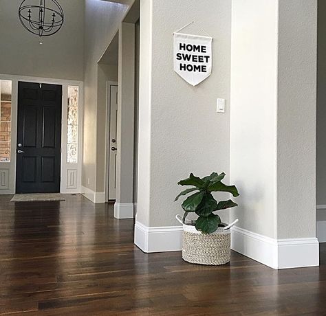 7.25 inch wide baseboards Wide Baseboards, Baseboard Trim Styles, Baseboard Styles, Baseboard Trim, Floor Molding, Casa Country, Black Door, Door Trims, Home Upgrades