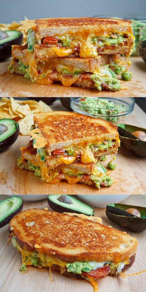 Bacon Guacamole Grilled Cheese, Guacamole Grilled Cheese Sandwich, Guacamole Grilled Cheese, Best Avocado Recipes, Bacon Guacamole, Grilled Cheese Recipes, Diced Tomatoes, God Mat, Best Food Ever