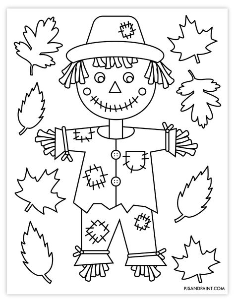 Fall Farm Activities Preschool, Scarecrow Coloring Sheet, Harvest Projects For Toddlers, Autumn Stencils Printable, Preschool Fall Coloring Pages Free Printable, Fall Preschool Coloring Pages, Cute Fall Coloring Pages Free Printable, Fall Children Activities, Halloween Colouring Pages For Kids