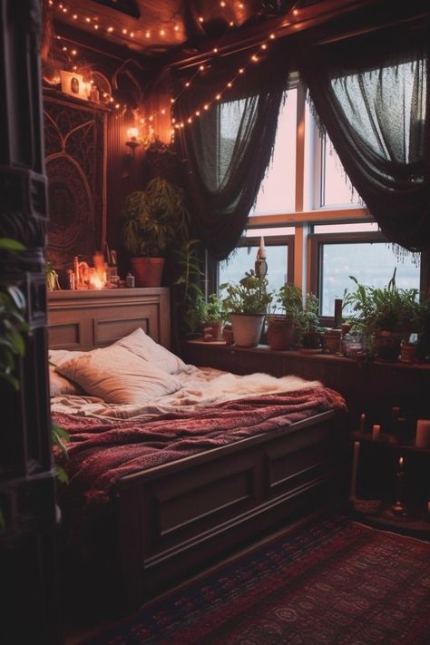 44 Witchy Bedroom Ideas for the Modern Witch - Days Inspired Witch Apartment, Witchy Apartment, Spooky Mushroom, Witch Bedroom, Lux Aesthetic, Witchy Bedroom Ideas, Bedroom 80s, Luxury Dorm Room, Witchy Bedroom