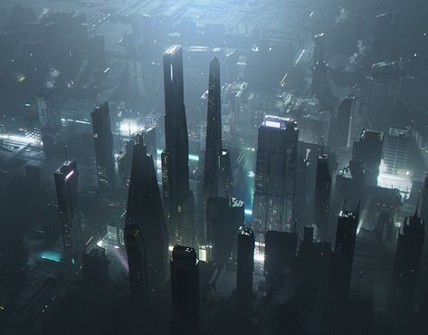 Rainy Sci Fi City, Sci Fi Snow City, Scifi City Aesthetic, Dystopian Sci Fi Aesthetic, Sci Fi Megastructures, Sci Fi City Aesthetic, Sci Fi Landscape Concept Art, Sci Fi City Art, Si Fi Aesthetic