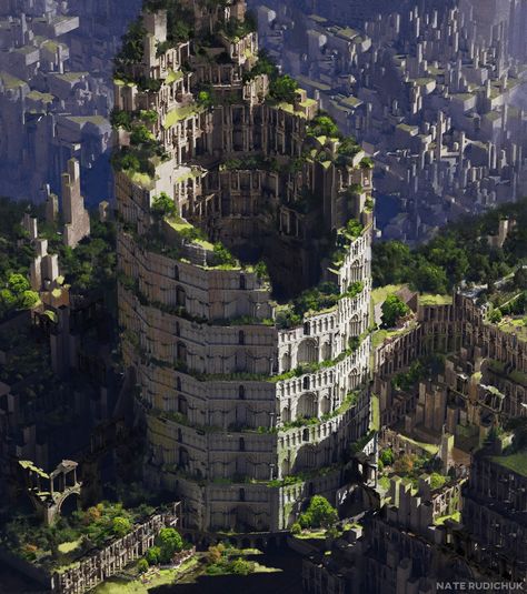 Bangunan Minecraft, Temple Ruins, Minecraft Blueprints, Minecraft Architecture, Fantasy City, Fantasy Castle, Fantasy Setting, Fantasy Places, Fantasy Art Landscapes