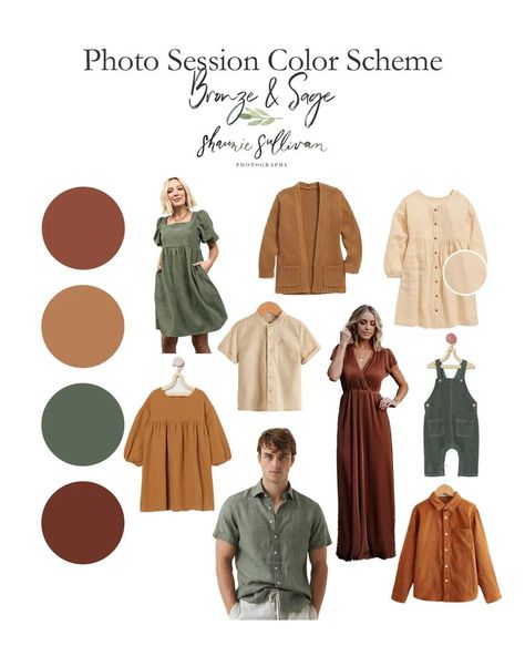 Brown Color Palette Family Photos, Family Portraits Color Scheme, Brown Complimentary Colors Clothes, Client Closet Photography, Christmas Photoshoot Color Scheme, Color Scheme Photoshoot, Photo Session Color Schemes, Photography Color Schemes, Family Picture Color Scheme